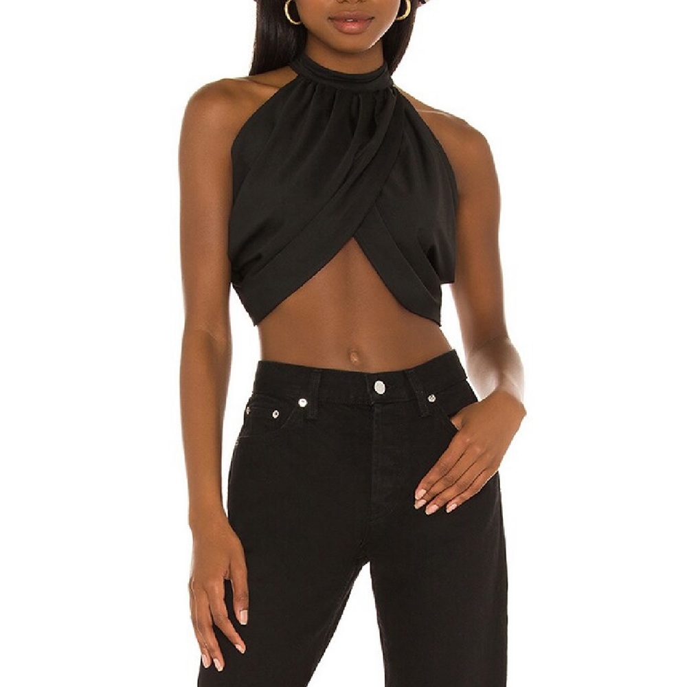 Black Wrap Crop Top